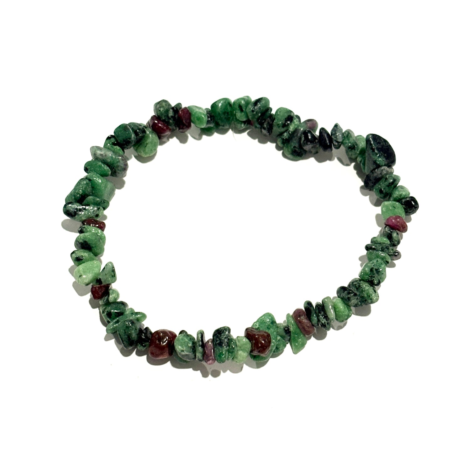Ruby Zoisite Crystal Chip Bracelet