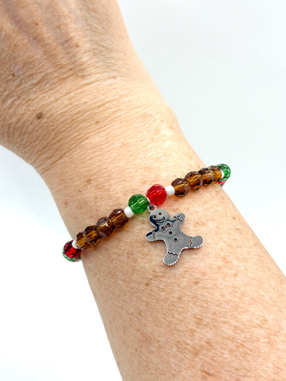 Gingerbread Man Bracelet - Silver