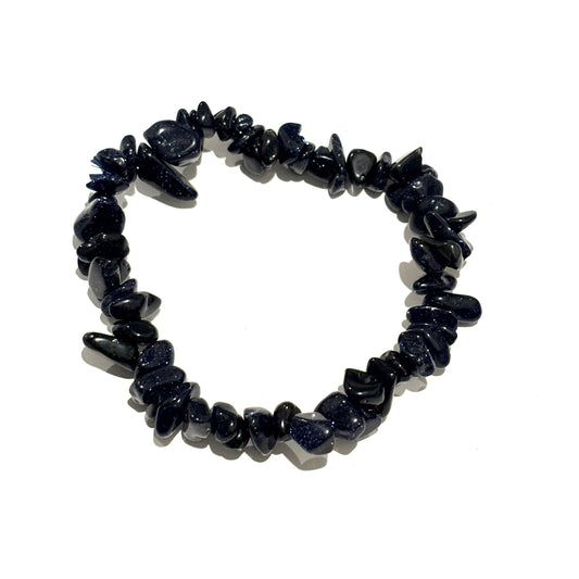 Blue Goldstone Chip Bracelet