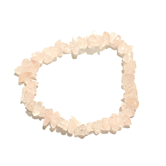 Rose Quartz Crystal Chip Bracelet