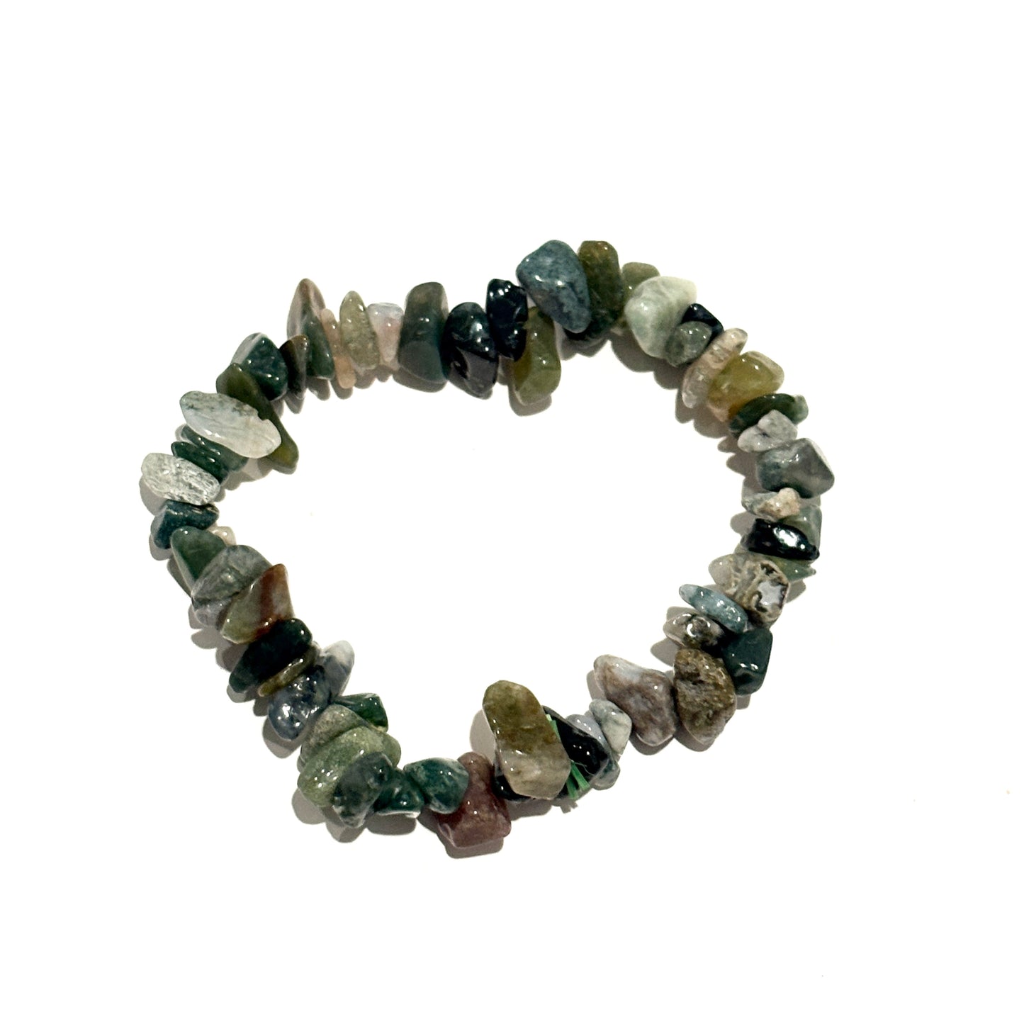 Moss Agate Crystal Chip Bracelet