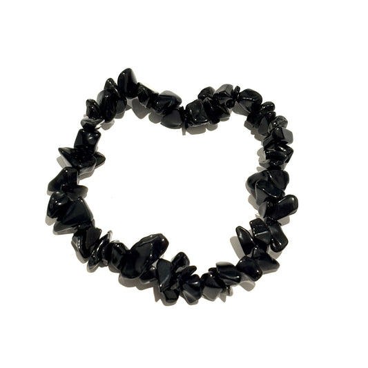 Obsidian Crystal Chip Bracelet