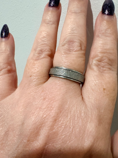 Sparkly Silver Spin Ring